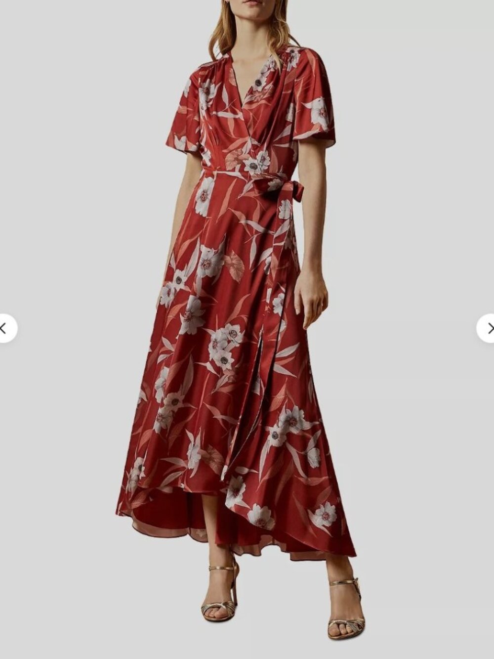 NWOT Ted Baker ERRIKA Cabana dip hem wrap dress Sz 3 (US 8)